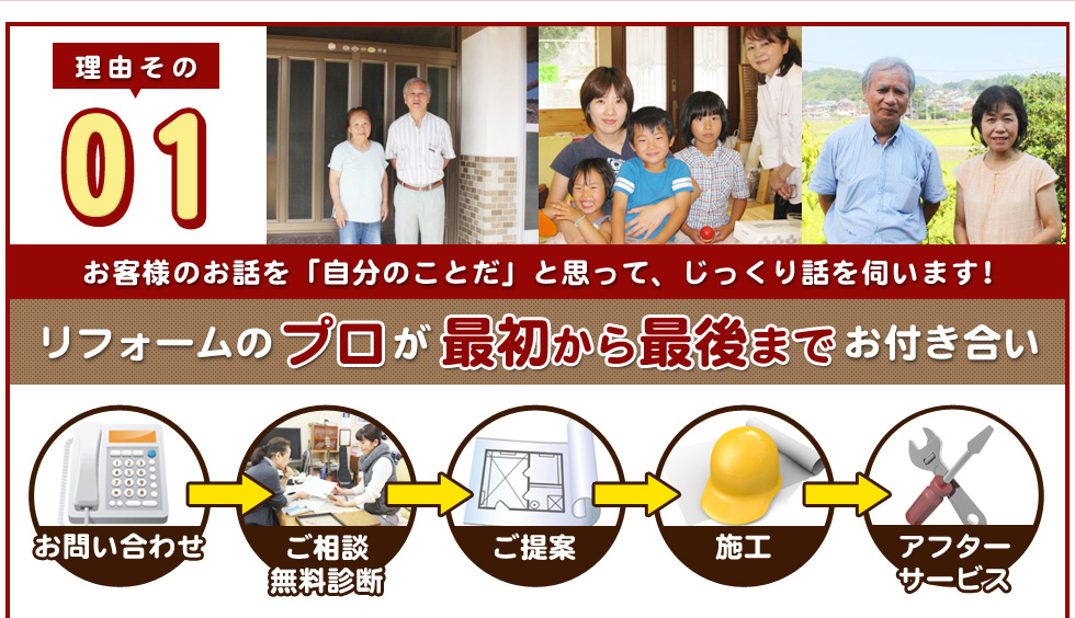 理由その1 リフォームのプロが最初から最後までお付き合い